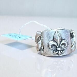 Stigma Silver Fleur De Lis Ring Size 10